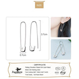TrustDavis 925 Silver Paper Clip Dangle Earrings