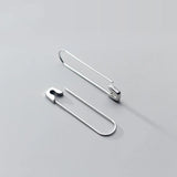 TrustDavis 925 Silver Paper Clip Dangle Earrings