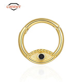 925 Silver Eye Round Circle Piercing Hoop Earring Women Nose Ring Jewelry