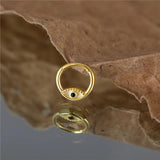925 Silver Eye Round Circle Piercing Hoop Earring Women Nose Ring Jewelry