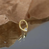 925 Silver Eye Round Circle Piercing Hoop Earring Women Nose Ring Jewelry