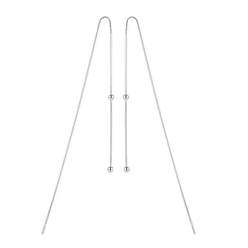 Trustdavis 925 Silver Box Snake Chain Ear Line Earring For Women
