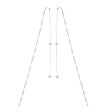 Trustdavis 925 Silver Box Snake Chain Ear Line Earring For Women