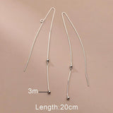 Trustdavis 925 Silver Box Snake Chain Ear Line Earring For Women