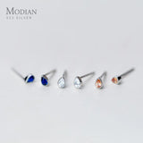 925 Silver Rainbow Water Drop Stud Earrings For Women