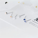 925 Silver Rainbow Water Drop Stud Earrings For Women