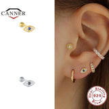 Evil Eye Diamond 925 Sterling Silver Cartilage Stud Earrings for Women