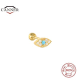 Evil Eye Diamond 925 Sterling Silver Cartilage Stud Earrings for Women