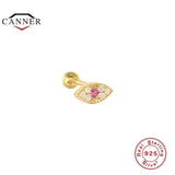 Evil Eye Diamond 925 Sterling Silver Cartilage Stud Earrings for Women