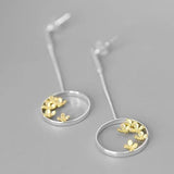 Sweet-Scented Osmanthus Falling Earrings Silver Jewelry