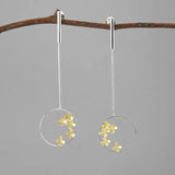 Sweet-Scented Osmanthus Falling Earrings Silver Jewelry