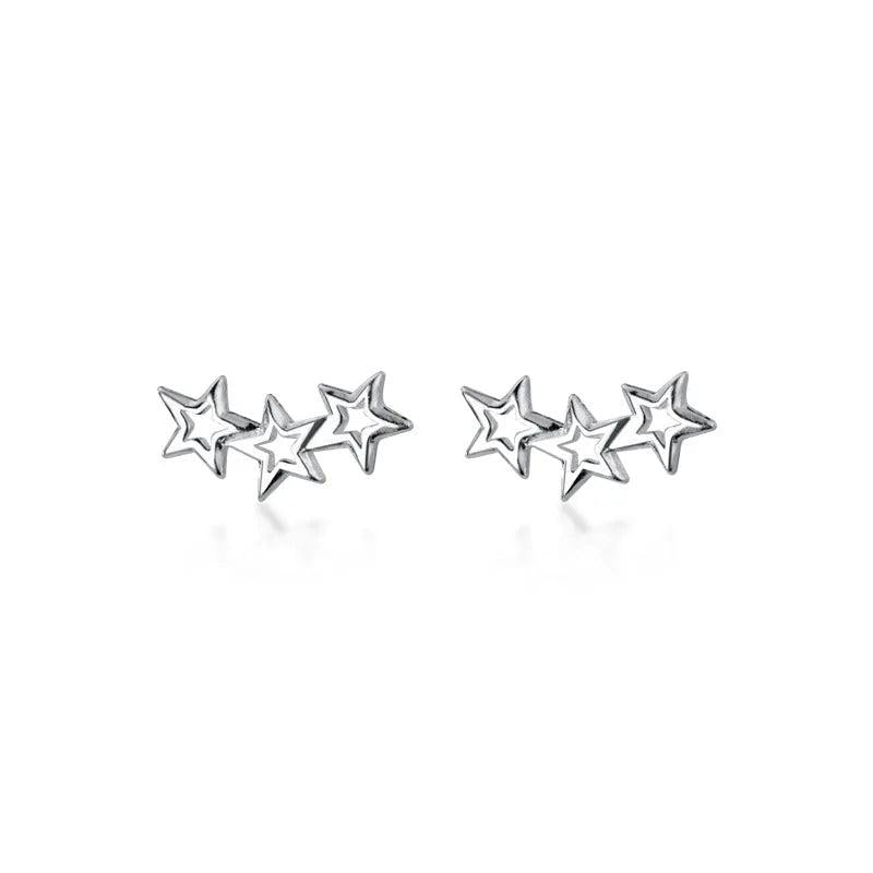TrustDavis 925 Sterling Silver Star Earring For Women Wedding Birthday Present