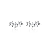 TrustDavis 925 Sterling Silver Star Earring For Women Wedding Birthday Present