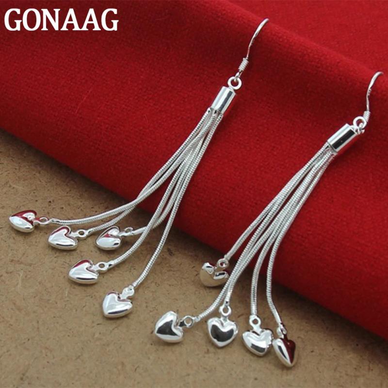 925 Silver Heart-Shaped Snake Bone Earrings Women's Jewelry Wedding