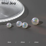 925 Silver Mermaid Pearl Stud Earrings Charming Jewelry Gift