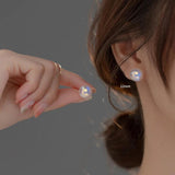 925 Silver Mermaid Pearl Stud Earrings Charming Jewelry Gift