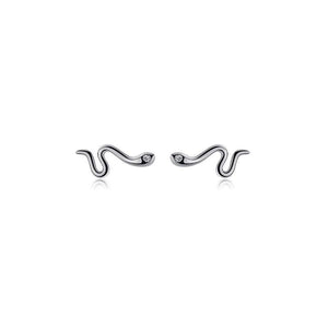 925 Silver Snake CZ Stud Earring for Women Fine Jewelry