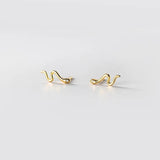 925 Silver Snake CZ Stud Earring for Women Fine Jewelry