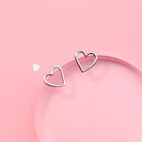925 Silver Heart Stud Earring for Girl Kid Lady