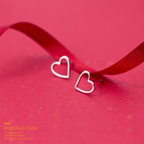 925 Silver Heart Stud Earring for Girl Kid Lady