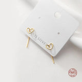 925 Silver Hollow Love Heart Stud Earrings Women Party Jewellery