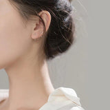 925 Silver Hollow Love Heart Stud Earrings Women Party Jewellery