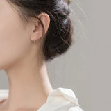 925 Silver Hollow Love Heart Stud Earrings Women Party Jewellery
