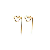 925 Silver Hollow Love Heart Stud Earrings Women Party Jewellery