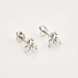 925 Silver Bees Stud Earring Rock Punk Zircon Animal
