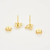 925 Silver Bees Stud Earring Rock Punk Zircon Animal