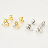 925 Silver Bees Stud Earring Rock Punk Zircon Animal