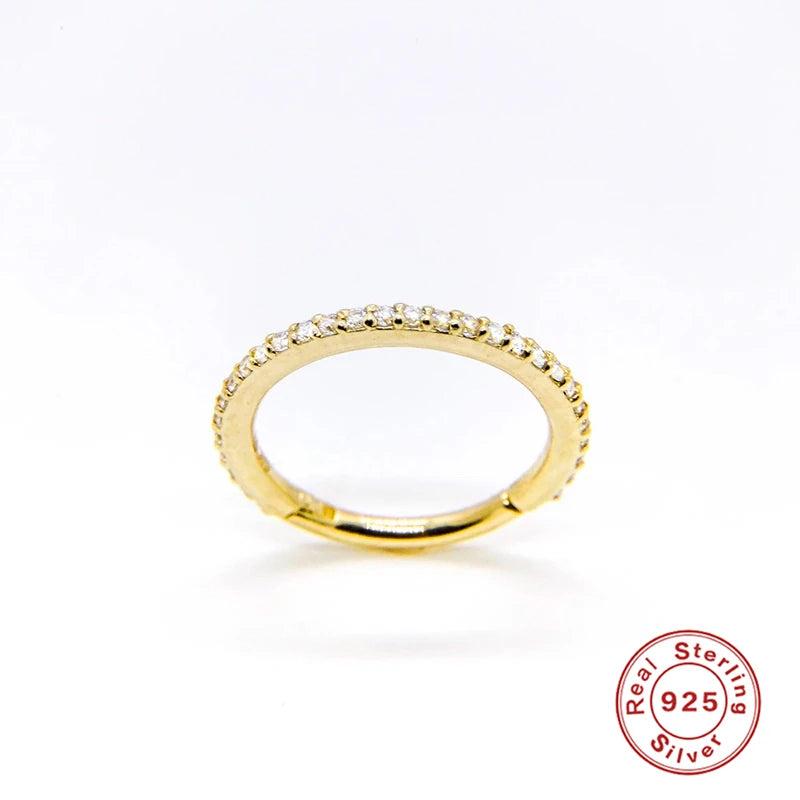 925 Silver Three-ball Cartilage Earrings 6mm/8mm Hoops Nose Ring