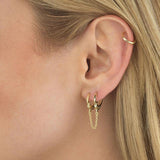 Silver Plated Hoop Earrings with Tassel Chain Women's Handcuffs