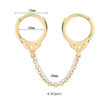 Silver Plated Hoop Earrings with Tassel Chain Women's Handcuffs