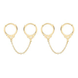 Silver Plated Hoop Earrings with Tassel Chain Women's Handcuffs