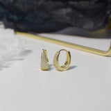 14k Diamond Zircon Buckle Earrings for Woman Shine Party Daily