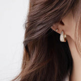 14k Diamond Zircon Buckle Earrings for Woman Shine Party Daily