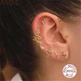 925 Silver Stud Earrings Threaded Labret Piercing Jewelry Cartilage