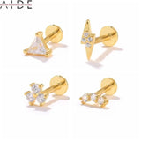 925 Silver Stud Earrings Threaded Labret Piercing Jewelry Cartilage