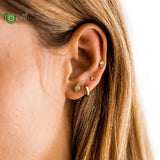 925 Silver Evil Eye Stud Earrings Women Party Jewelry