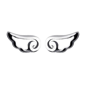 TrustDavis 925 Sterling Silver Angel Wings Stud Earrings For Women