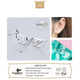 TrustDavis 925 Sterling Silver Angel Wings Stud Earrings For Women