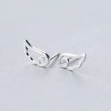TrustDavis 925 Sterling Silver Angel Wings Stud Earrings For Women