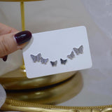 14k Crystal Butterfly Stud Earrings for Woman - Holiday Party Earring Set