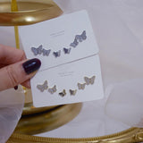 14k Crystal Butterfly Stud Earrings for Woman - Holiday Party Earring Set