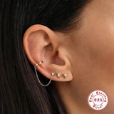 Real Silver 925 Tassel Drop Earrings for Women Piercing Fine Jewelry