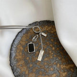 925 Stamp Tassel Square Earrings for Women Prevent Allergy Jewelry Gift