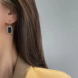 925 Stamp Tassel Square Earrings for Women Prevent Allergy Jewelry Gift