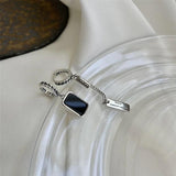 925 Stamp Tassel Square Earrings for Women Prevent Allergy Jewelry Gift