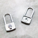 925 Silver Hoop Earrings Lock Fine Jewelry Women Winter Gift